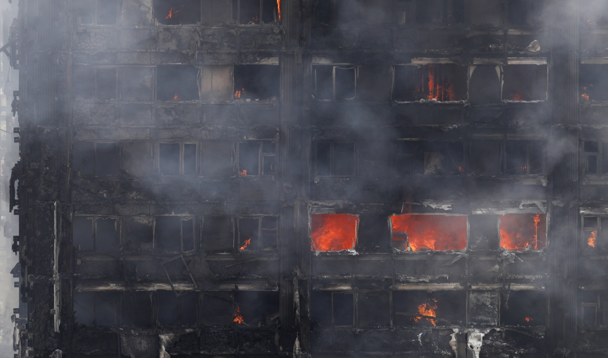 L'incendie de la Tour Grenfell le 14 juin 2017. Crédit photo : Donna/Fotolia.com