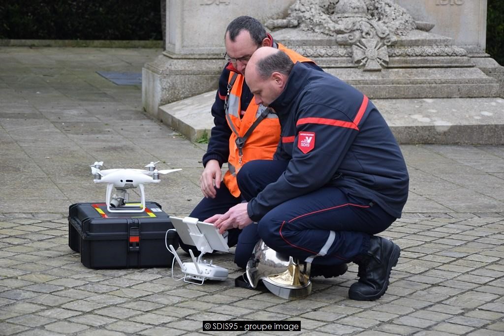 incendie drone-Crédit photo : Sdis95