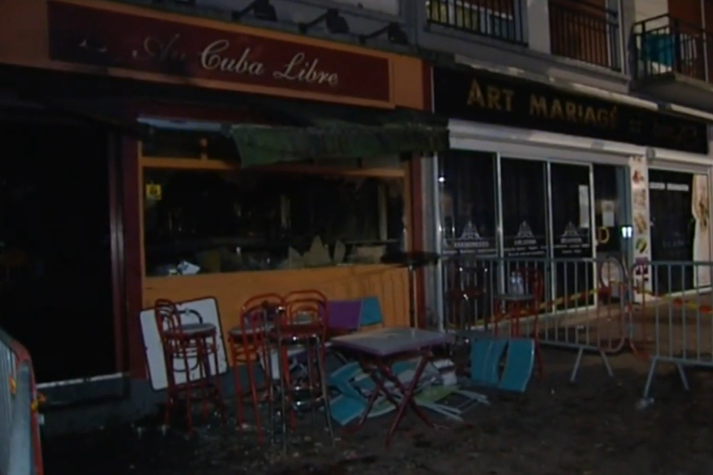 Incendie bar Au Cuba Libre Rouen. Crédit : Capture écran France 3 Normandie