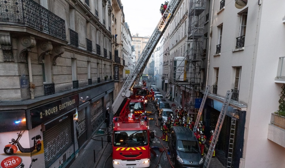 Incendie rue de Nemours Paris intervention BSPP (Photo K.Ply@BSPP)