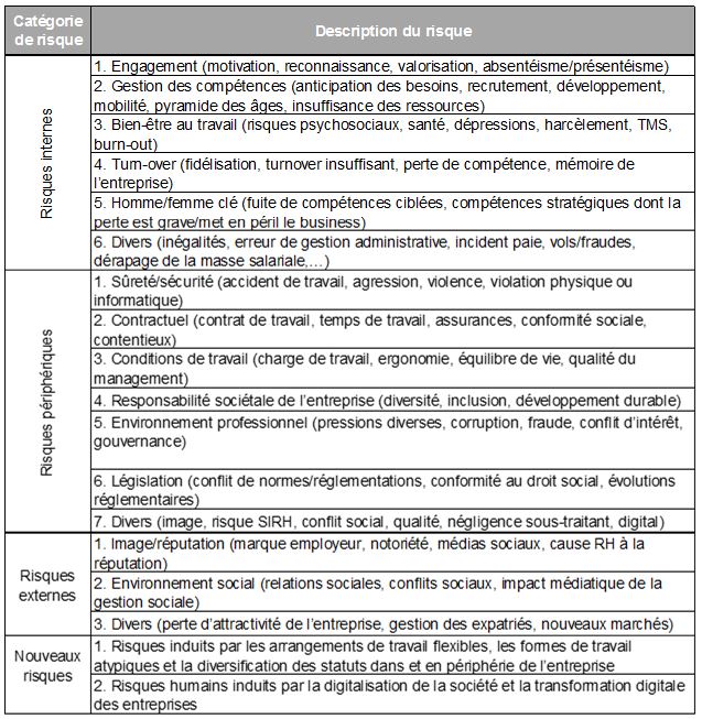La gestion des risques RH vue par les DRH belges, une étude de perception