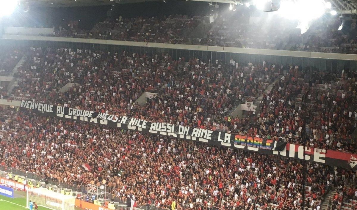 Banderole match OGC Nice – Marseille du 28 août 2019 (photo kevin heux twitter) Banderole match OGC Nice - Marseille du 28 août 2019 (photo kevin heux twitter)
