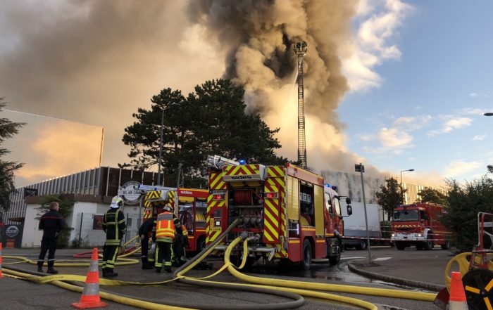 Indemnisation Lubrizol. (Photo d'illustration Sdmis 69_Twitter sur l'intervention de Villeurbanne du 8 octobre 2019).