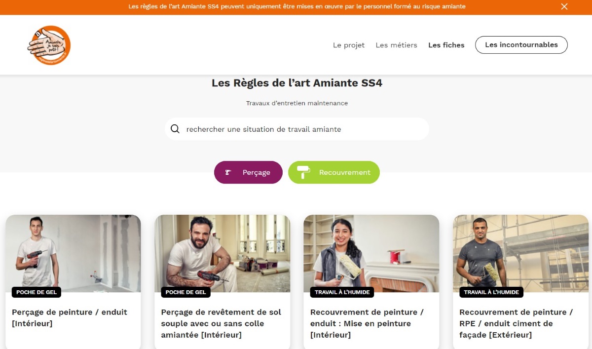 Amiante -Règle de l’art – BTP- Crédit : OPPBTP Amiante -Règle de l'art - BTP- Crédit : OPPBTP