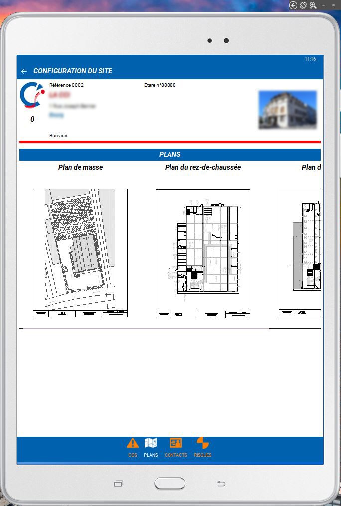 Capture d'écran de l'application QR Code Sécurité Bâtiment.