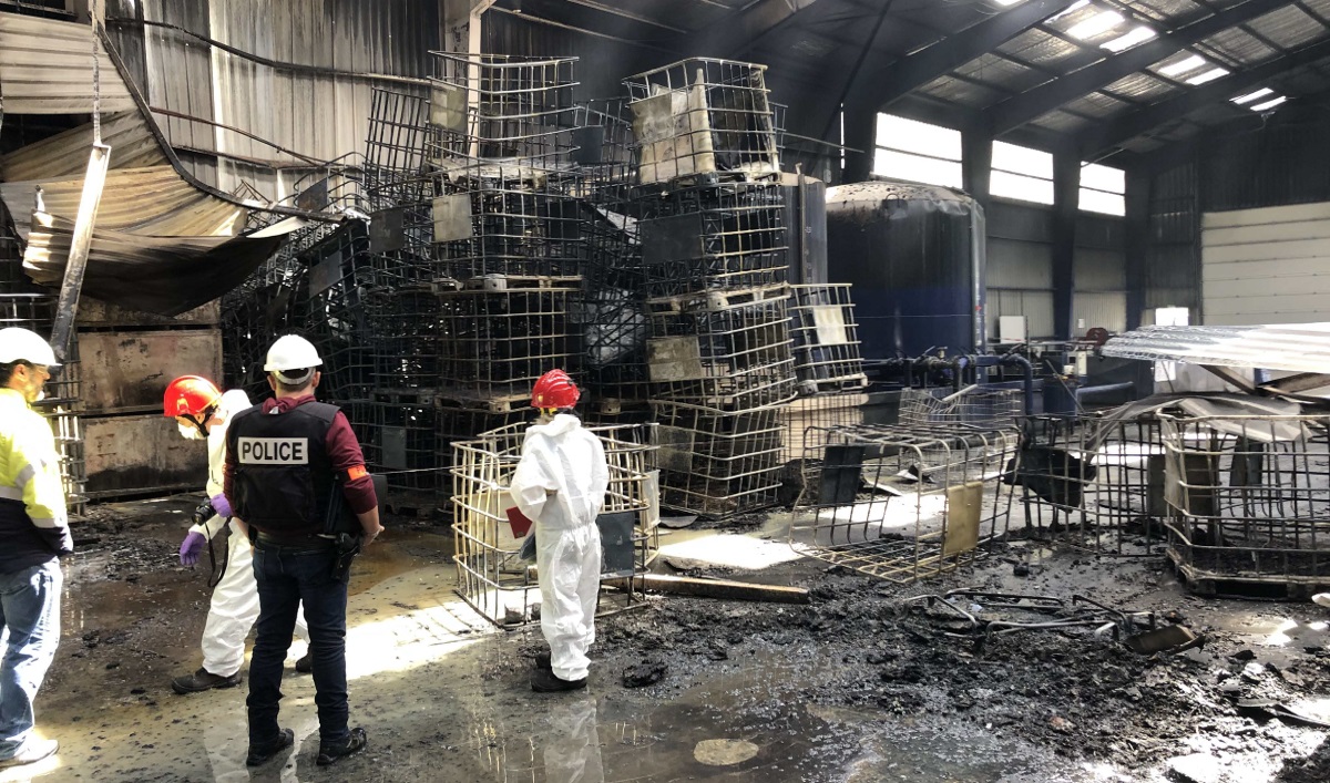 Incendie dans un centre de traitement de déchets dangereux-Aria 55574-Crédit DR