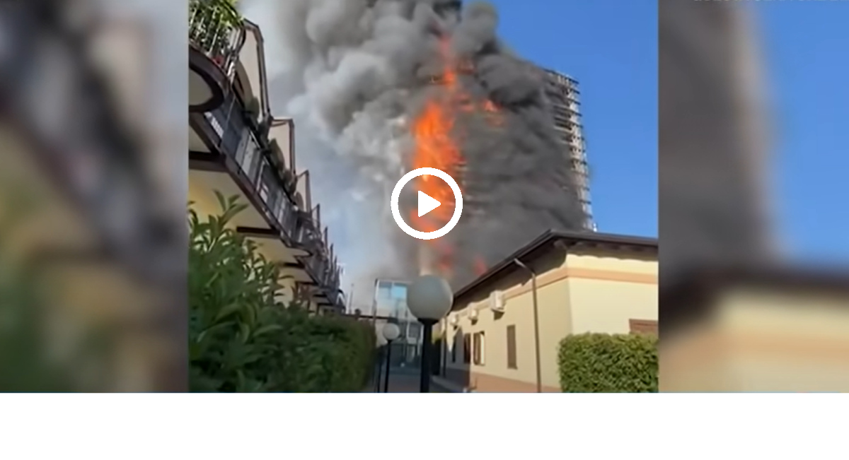 Incendie de la Torre dei morro à Milan – Capture YouTube Incendie de la Torre dei morro à Milan - Capture YouTube