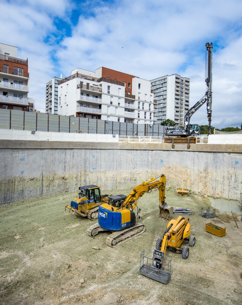 Chantier du Grand Paris Express. Terrassement de la gare Clichy - Montfermeil. Photo Olivier Brunet/Société du Grand Paris