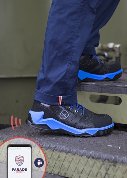 Chez Parade, des modèles de chaussures connectées intègrent un Dati. (Crédit photo : Parade). Chez Parade, des modèles de chaussures connectées intègrent un Dati. (Crédit photo : Parade).