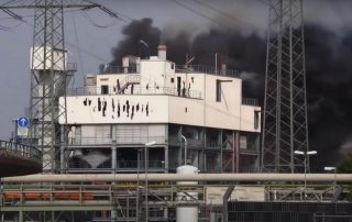 Explosion site de traitement des déchets à Leverkusen le 27 juillet 2021. Capture YouTube/France24