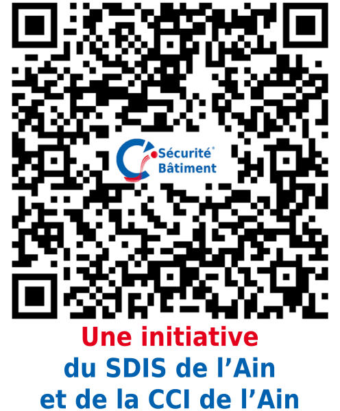 QRCode sécurité bâtiment a été développée par le Sdis de l'Ain, en partenariat avec la CCI de l'Ain. Crédit : Sdis 01