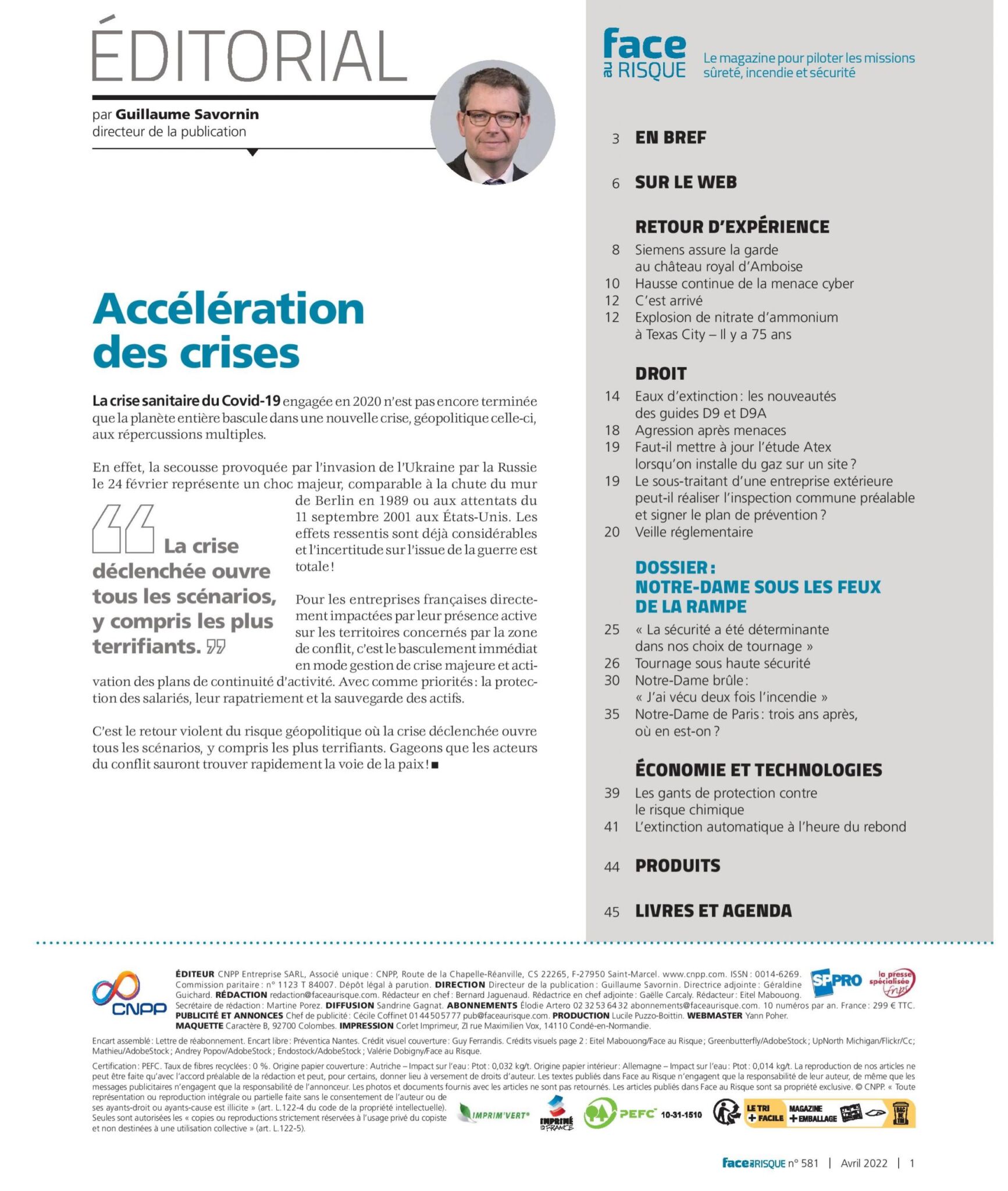 Edito (Face au Risque 581)