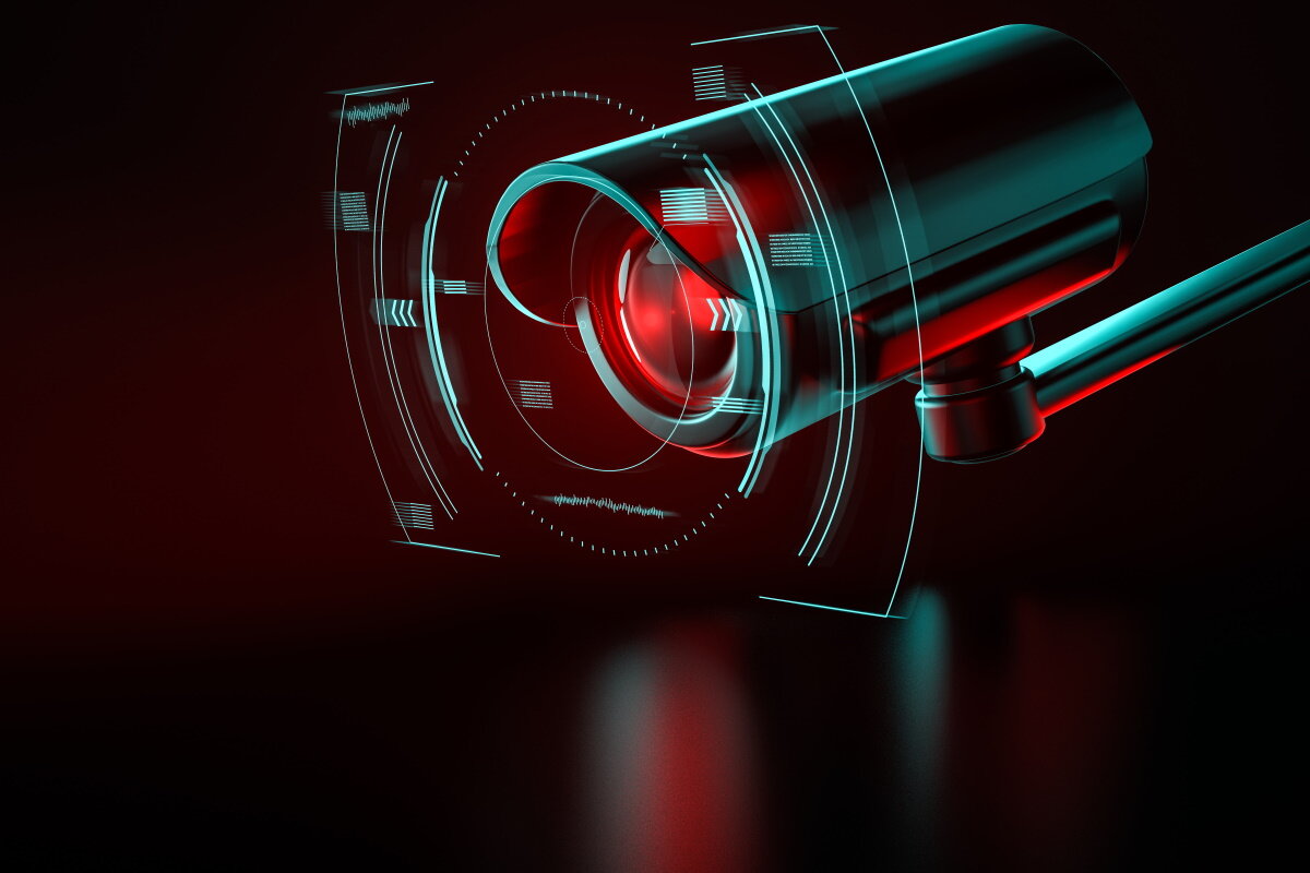 Camera de surveillance avec une interface 3D. Crédit : Wit AdobeStock.