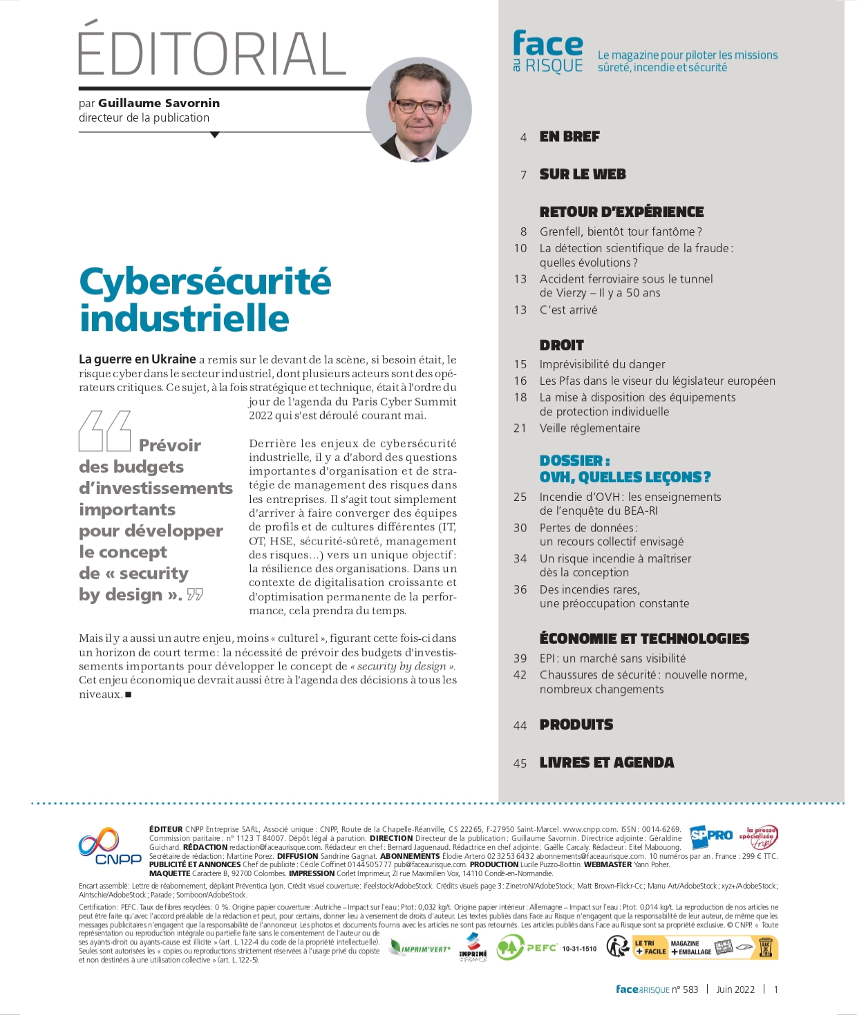 Edito Face au Risque 583 (juin 2022).