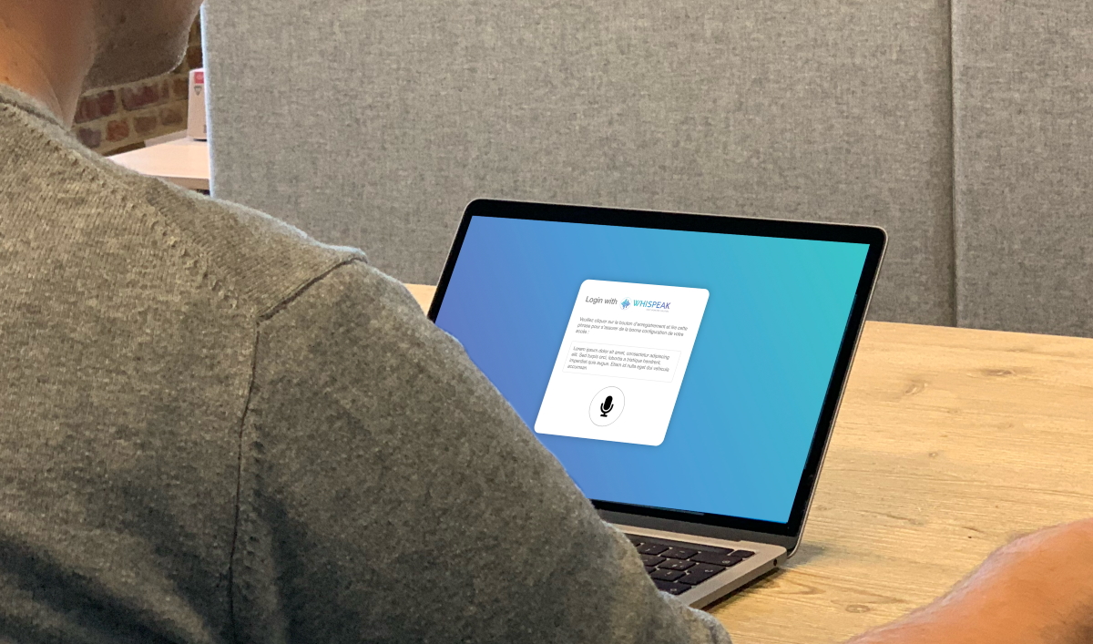 Exemple d’une solution d’authentification vocale. (Crédit photo Whispeak). Exemple d'une solution d'authentification vocale. (Crédit photo Whispeak).