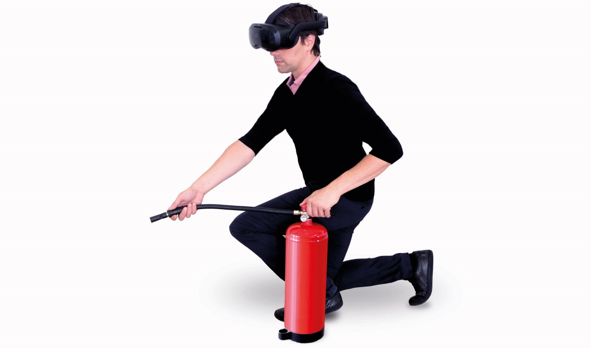 Formation à la manipulation d'extincteurs en réalité virtuelle - Crédit : D'Un Seul Geste