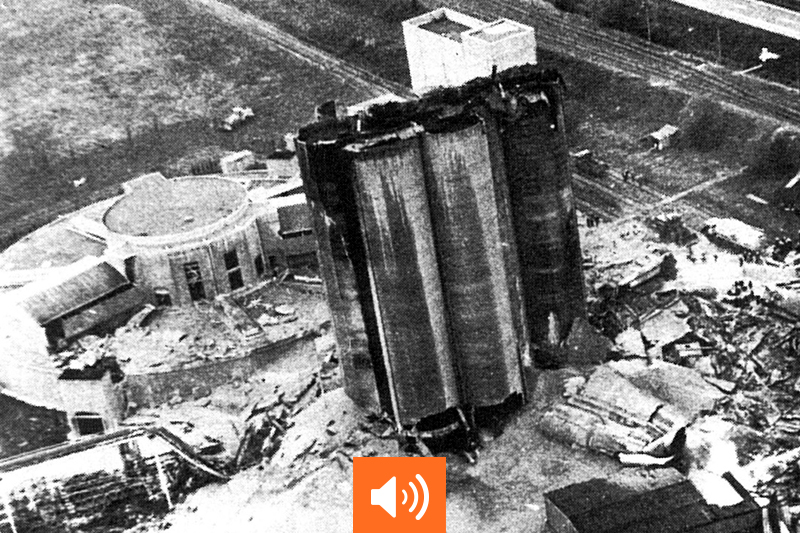 Explosion d'un silo à Metz le 18 octobre 1982 - Photo Archives FAR- Photo Gendarmerie Nationale