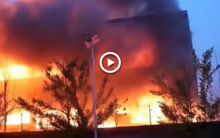 Explosion mortelle sur un site industriel en Chine. (Capture vidéo CCTV, via Euronews).