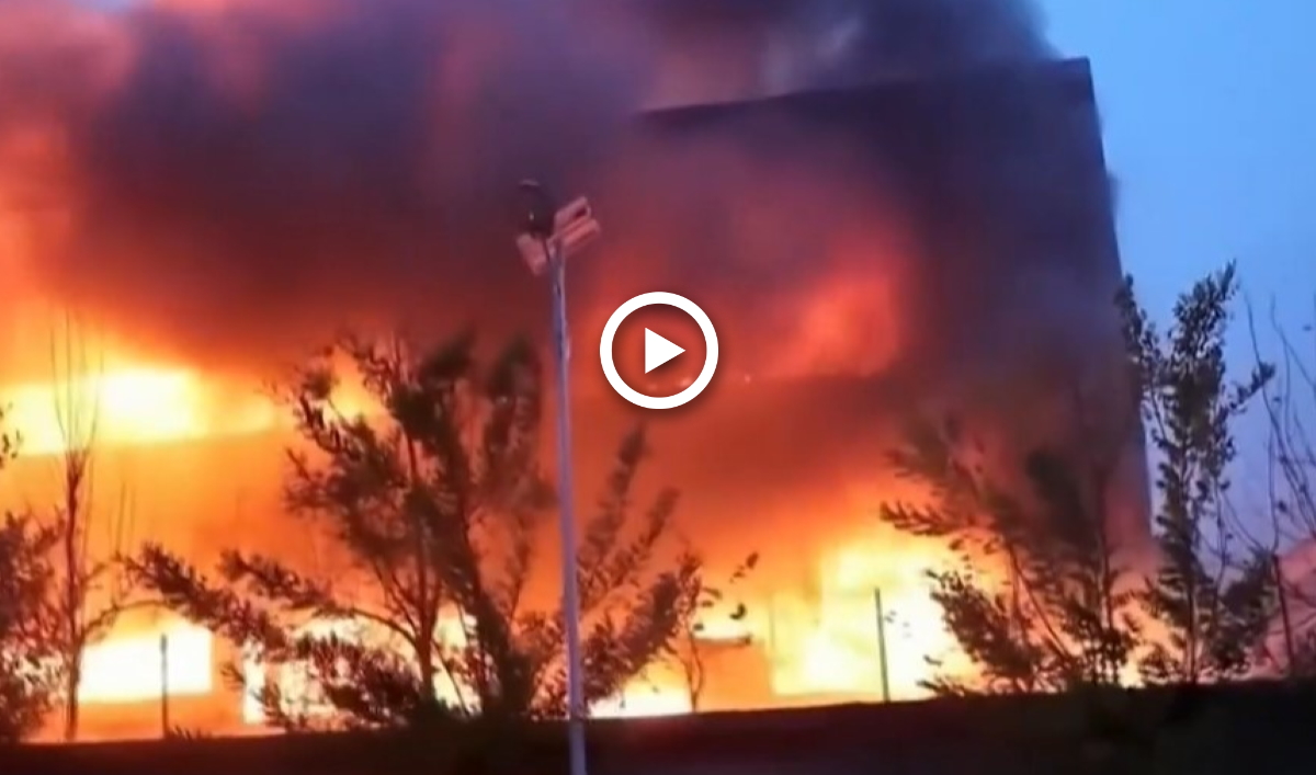 Explosion mortelle sur un site industriel en Chine. (Capture vidéo CCTV, via Euronews).
