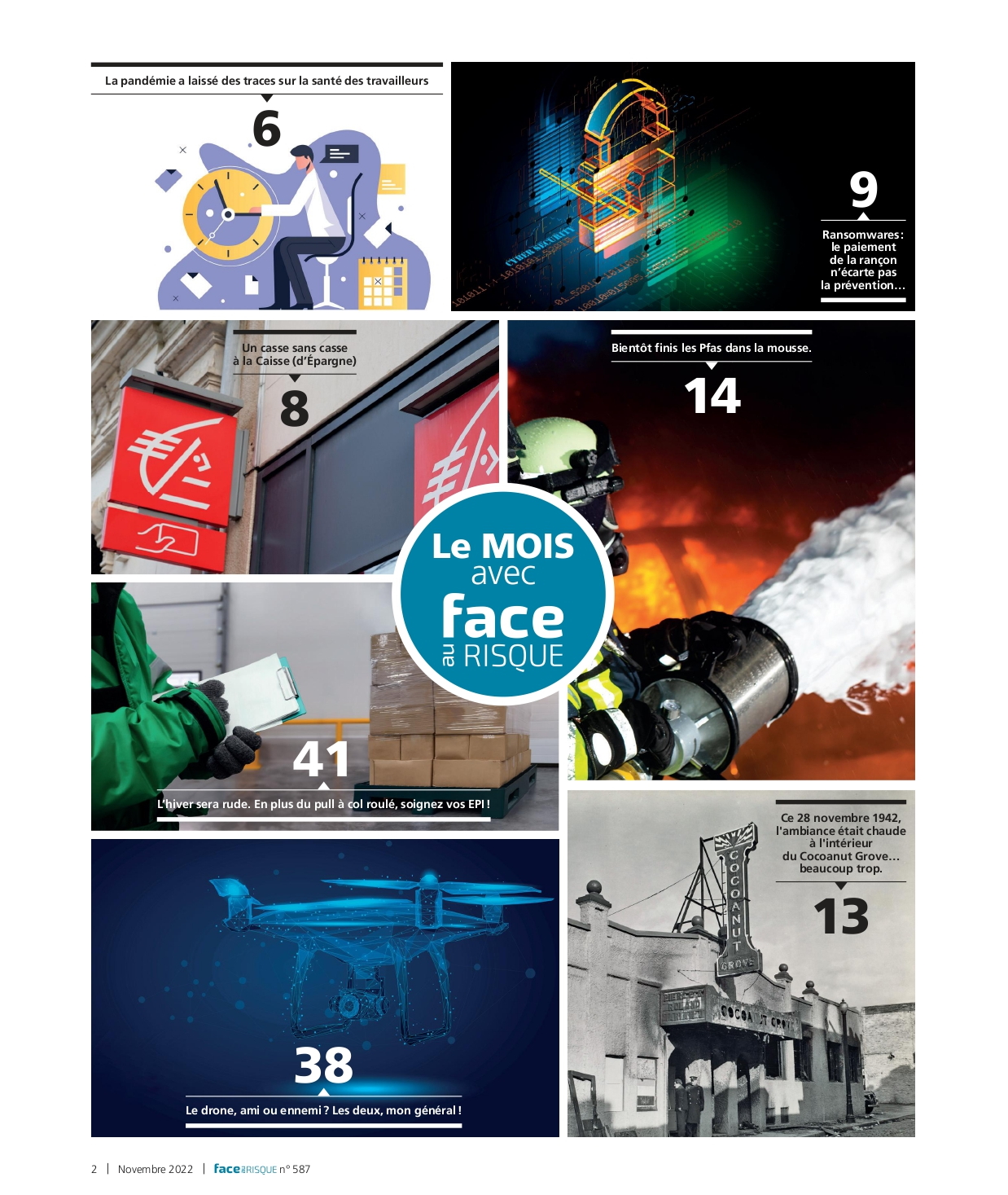 Sommaire en images Face au Risque 587 - Novembre 2022.