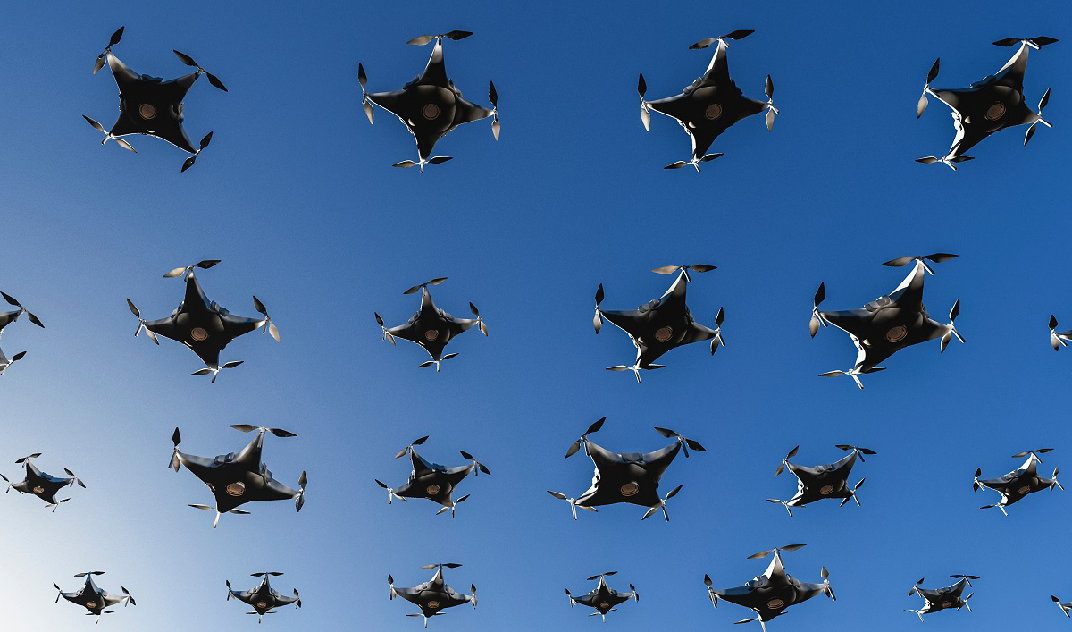 Essaim de drones - Crédit : Juanjo/AdobeStock