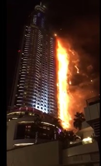 Tour The Torch à Dubaï en feu, le 21 février 2015
