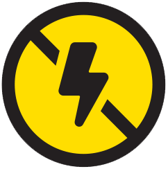 Picto électricité jaune Picto électricité jaune