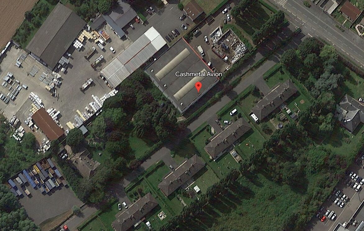 Le site de l'entreprise de stockage de déchets métalliques Cashmetal à Avion, où l'incendie de batteries lithium a eu lieu. (Capture Google Earth).