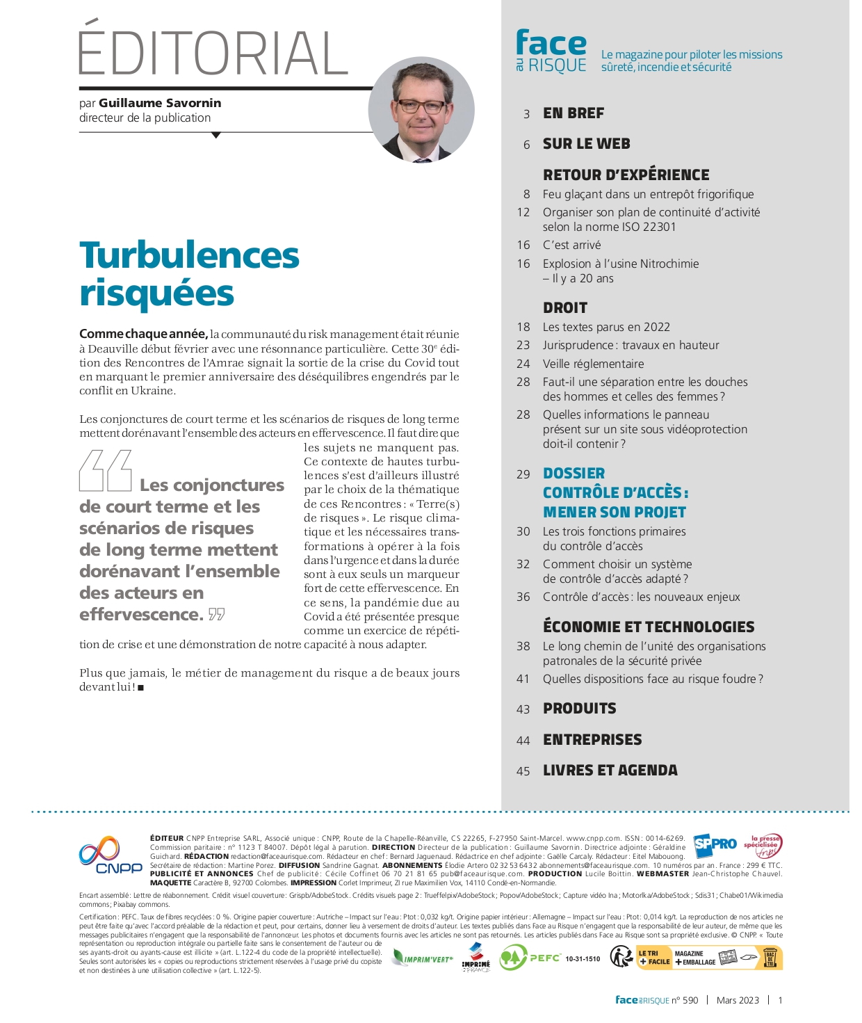 Edito 590 - Face au Risque - Mars 2023