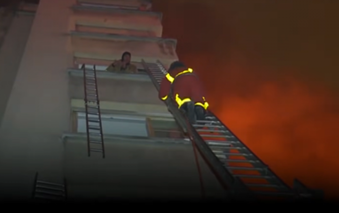 Incendie de la rue Erlanger à Paris-Capture vidéo BSPP