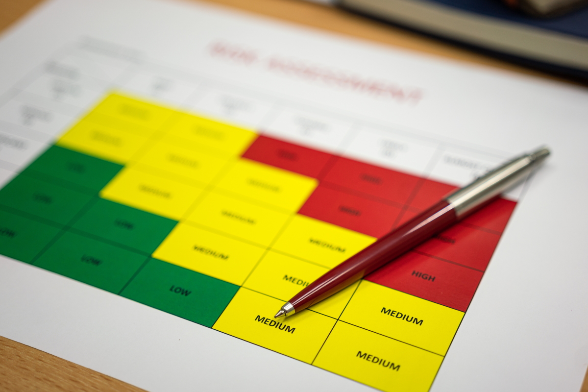 Matrice analyse des risques. Crédit : Nattawit/AdobeStock