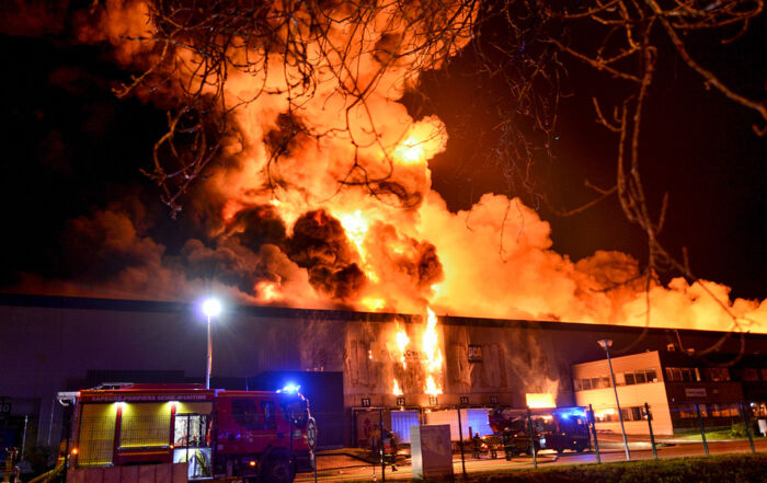 Feu de l’entrepôt « Bolloré Logistic » - Crédit: SDIS76