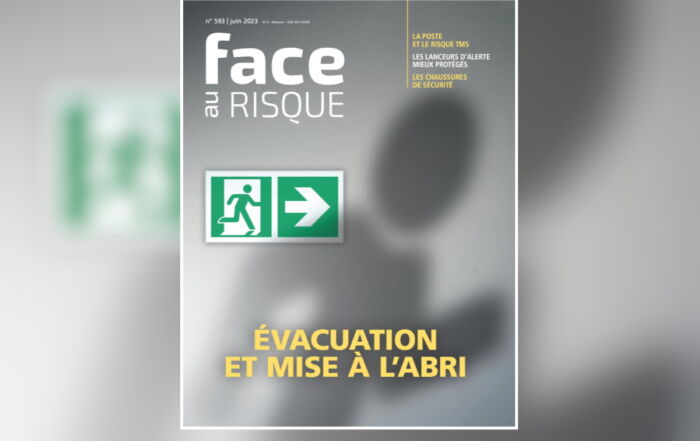 Couverture dossier évacuation et mise à l'abri Face au Risque 593 - juin 2023..
