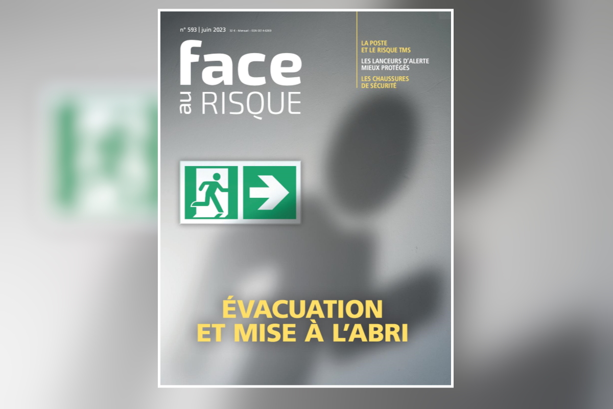 Couverture dossier évacuation et mise à l'abri Face au Risque 593 - juin 2023..