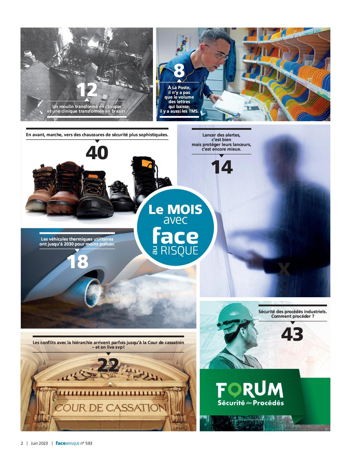 Sommaire images Face au Risque 593 - Juin 2023.