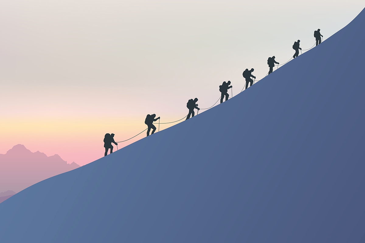 Montagne Cordée Alpinistes – Crédit: pict rider/AdobeStock Continuité d'activité/Montagne Cordée Alpinistes - Crédit: pict rider/AdobeStock