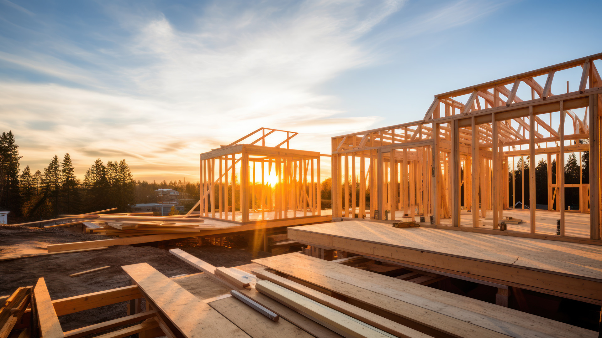 Wooden framework: house under construction in progress - Crédit : ArgitopIA/AdobeStock