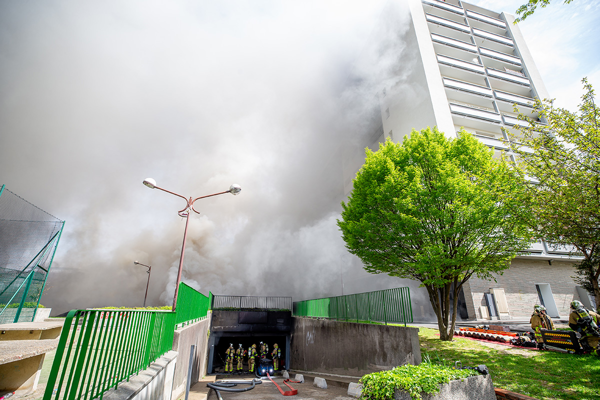 Feu de PSC à Aubervilliers (93) - Crédit : Erwan Thépault/BSPP