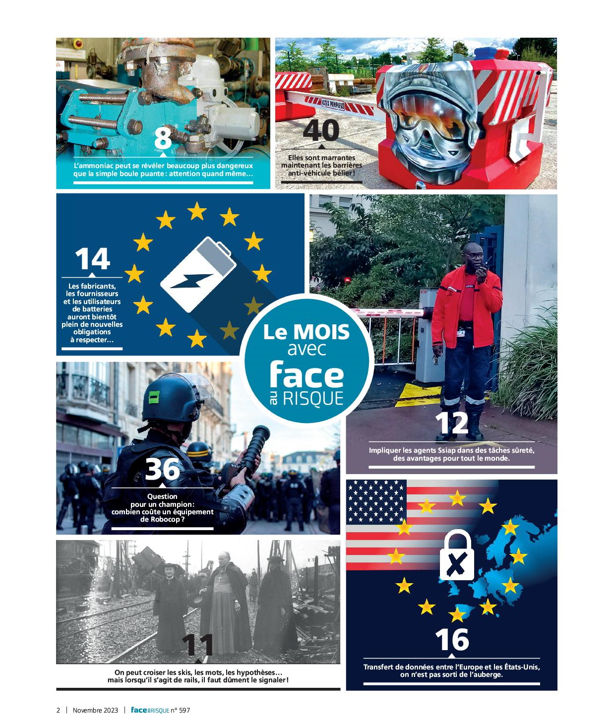 Sommaire en images Face au Risque 597 - Novembre 2023.