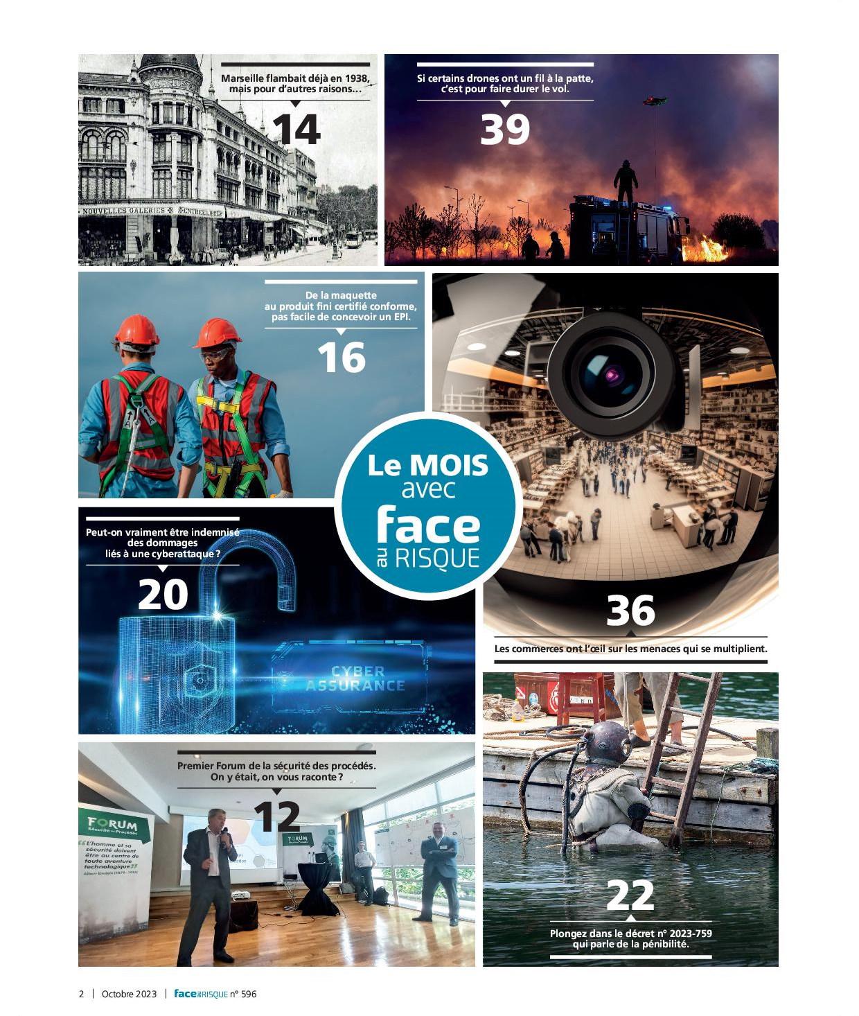 Sommaire en images Face au Risque 596 - Octobre 2023