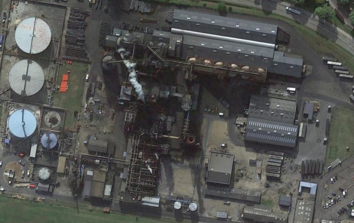Vue aérienne du site Cabot Carbone à Lillebonne, classé Seveso seuil haut. (Capture d'écran Google Earth).