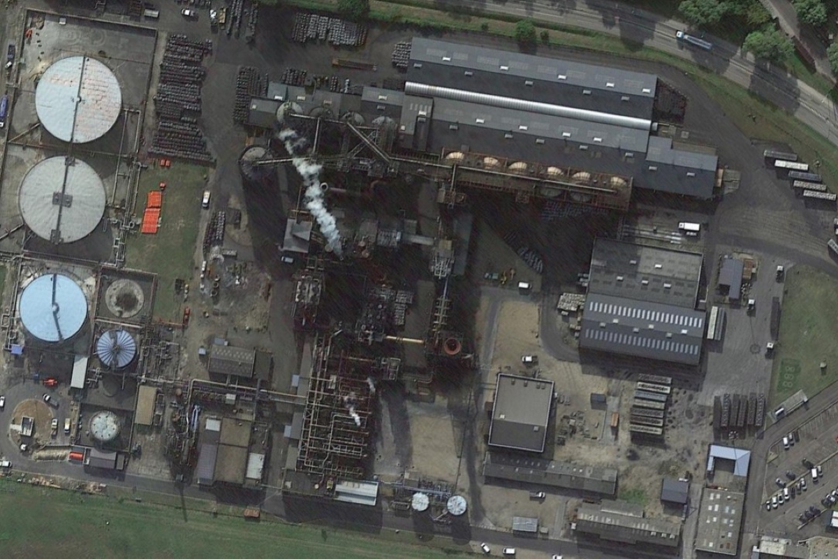 Vue aérienne du site Cabot Carbone à Lillebonne, classé Seveso seuil haut. (Capture d'écran Google Earth).