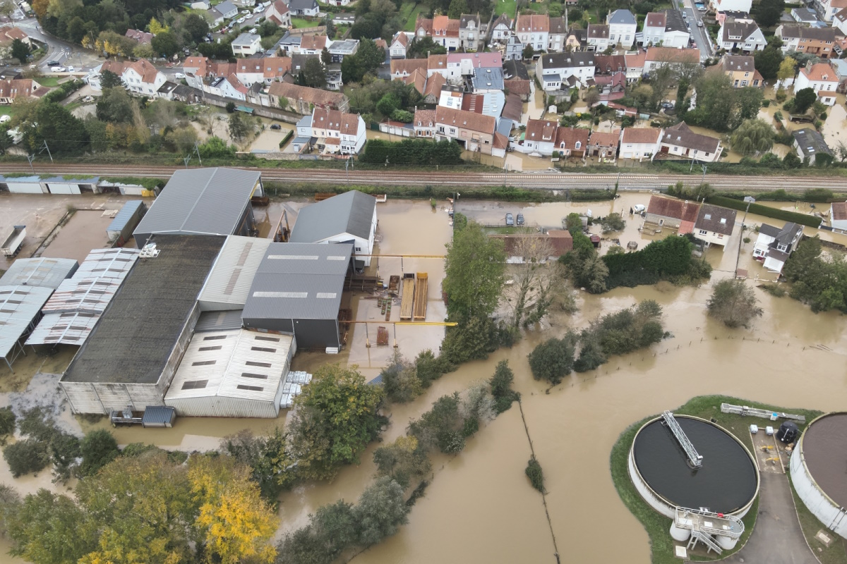 Inondations du Pas de Calais à Saint-Étienne-au-Mont - Crédit : Vincent Labroy/service communication du Sdis62