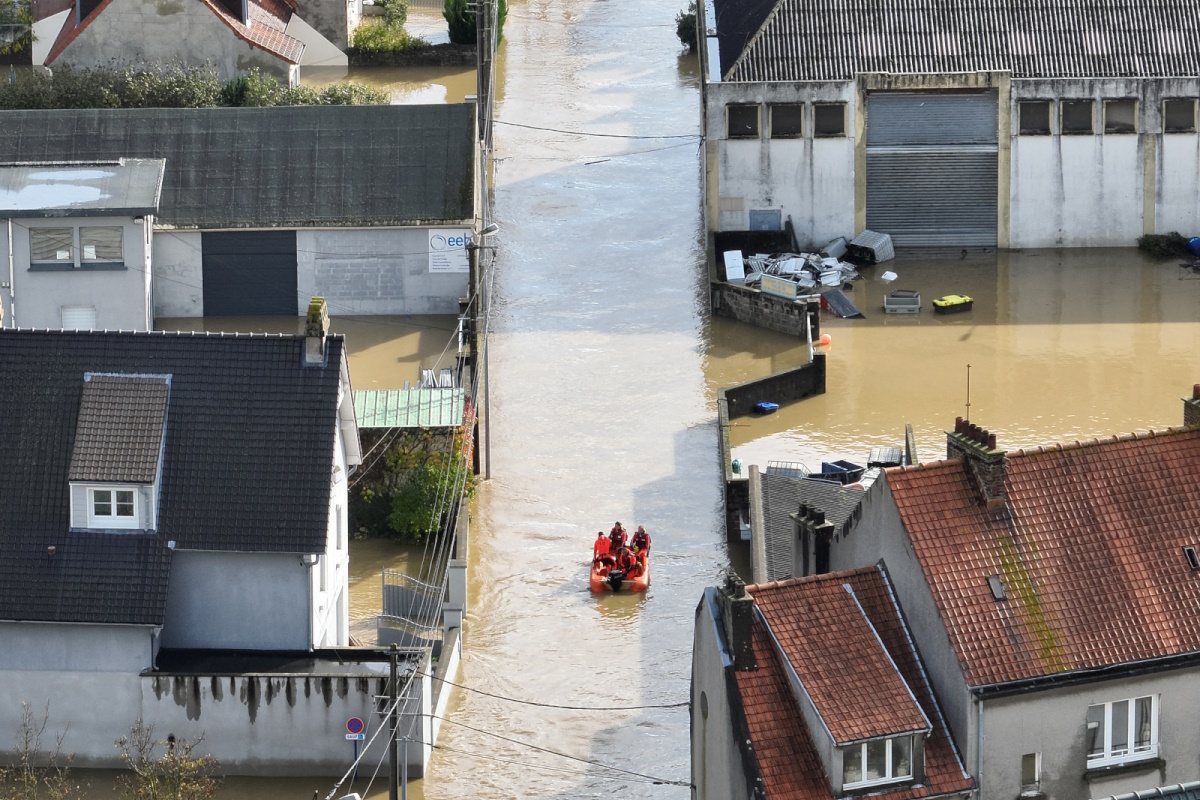 Inondations du Pas de Calais à Saint-Léonard - Crédit : Vincent Labroy/service communication du Sdis62