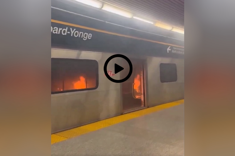 Une batterie lithium-ion cause un incendie dans le métro de Toronto. (Crédit Joe Warmington - X).