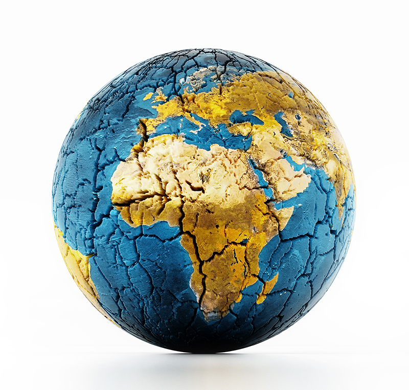 Dry earth with cracked soil isolated on white background – Crédit: Destina-AdobeStock Dry earth with cracked soil isolated on white background - Crédit: Destina-AdobeStock