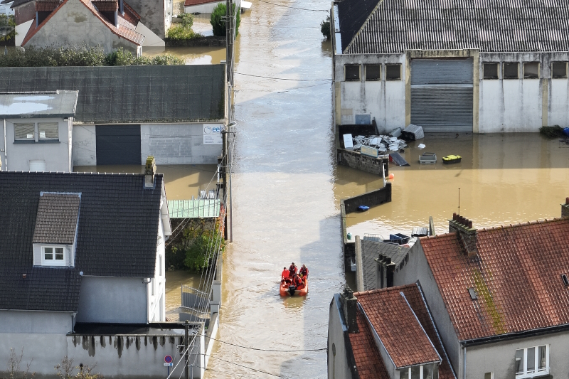 Inondations Pas-de-Calais fin 2023. Crédit: Vincent Labroy/Service communication Sdis 62