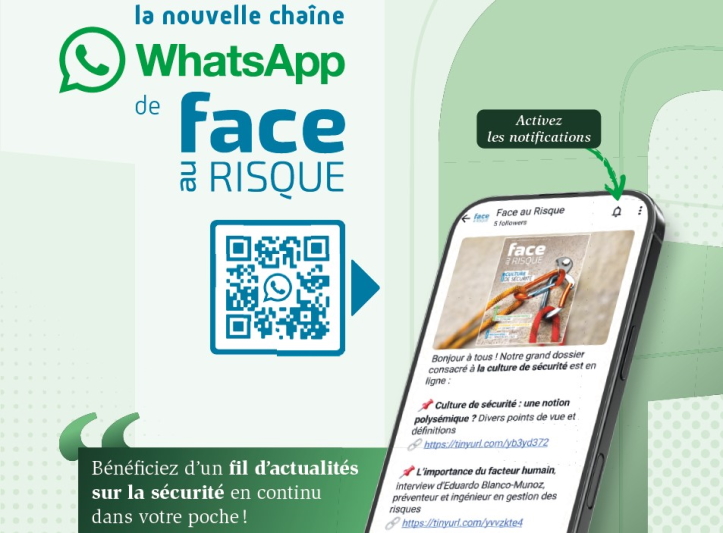 Face au Risque lance sa chaîne sur Whatsapp.