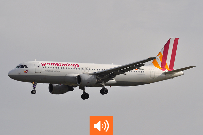 En juin 2014, l’Airbus A320 de la Germanwings est en phase d’atterrissage à l’aéroport de Barcelone © Sébastien Mortier/Wikimedia Commons En juin 2014, l'Airbus A320 de la Germanwings est en phase d'atterrissage à l'aéroport de Barcelone © Sébastien Mortier/Wikimedia Commons