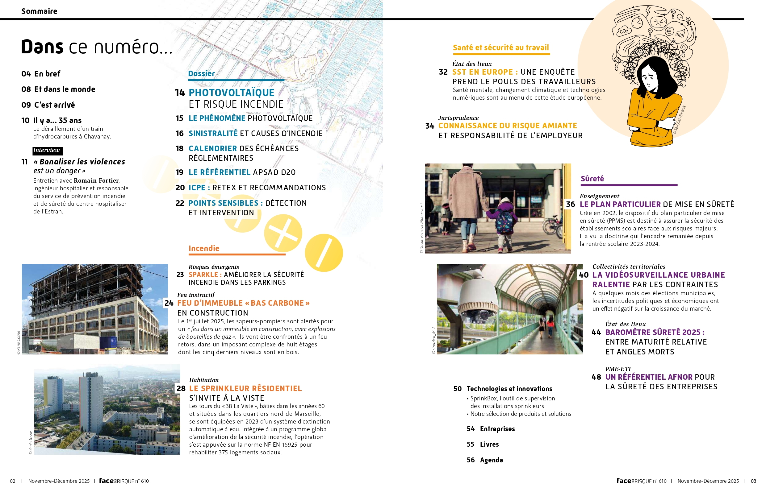 Sommaire en images - Face au Risque 610 - novembre décembre 2025